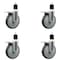 Service Caster 6'' Thermoplastic Rubber Swivel 1-7/8'' Expanding Stem Caster Set Total Lock Brake, 4PK SCC-EXTTL20S614-TPRB-178-4 - alternate 1